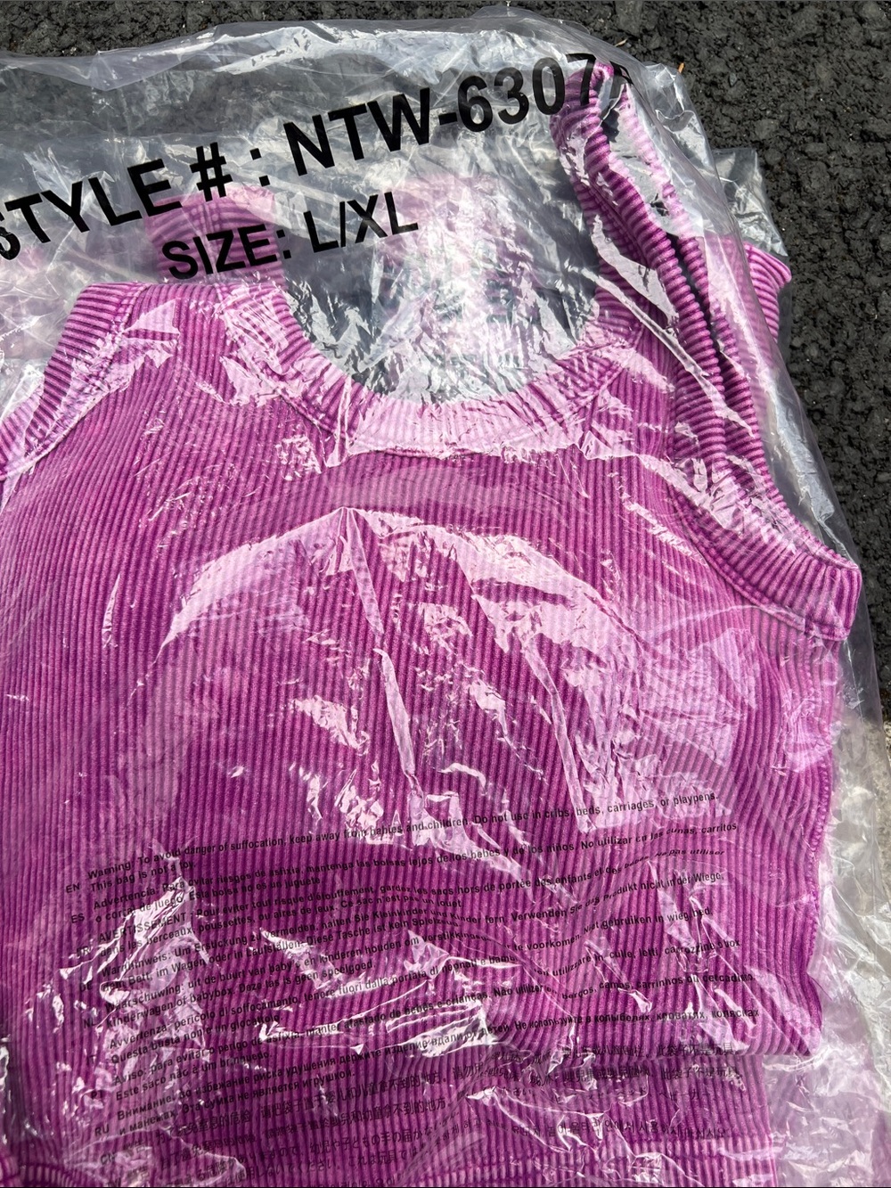 Zenana Outfitters Ribbed Tank Sports Bra in Purple